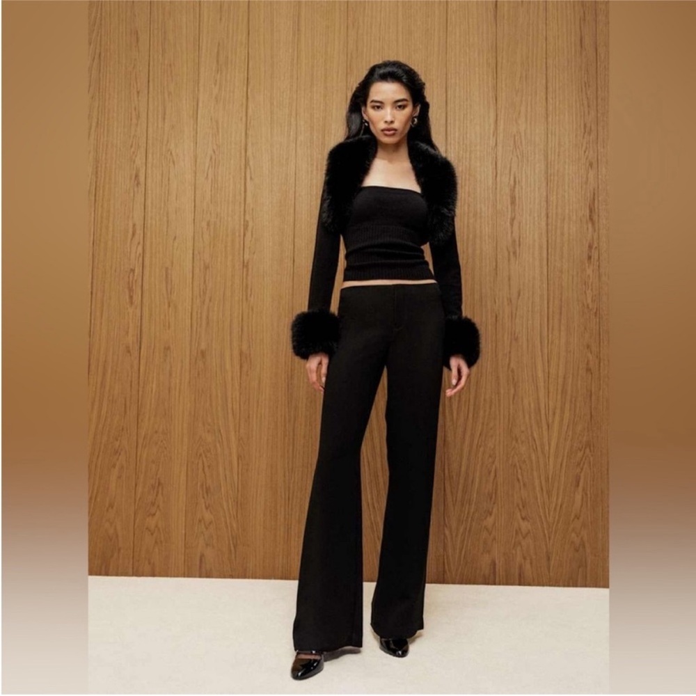 Reformation Vida Low Rise Pant Black